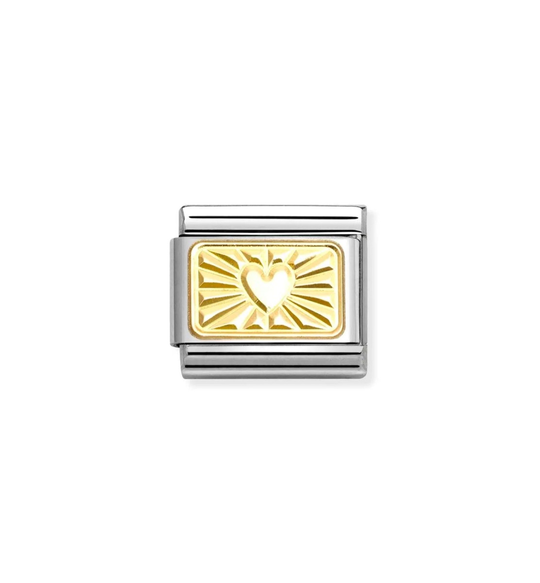 Nomination Classic 18k Gold Heart on Etched Plate - 030121_58