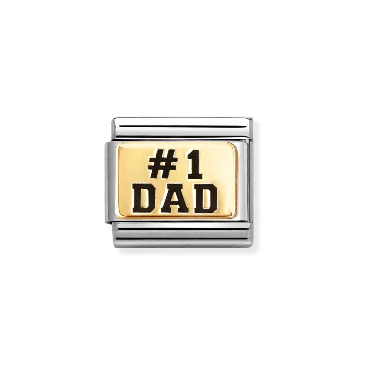 Nomination Classic Gold #1 Dad Charm Black Enamel 030166/39