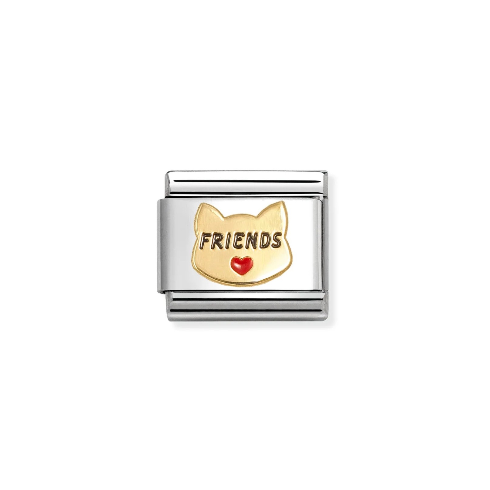 Nomination Classic Gold and Enamel Friends Cat Charm. Item code 030285/68
