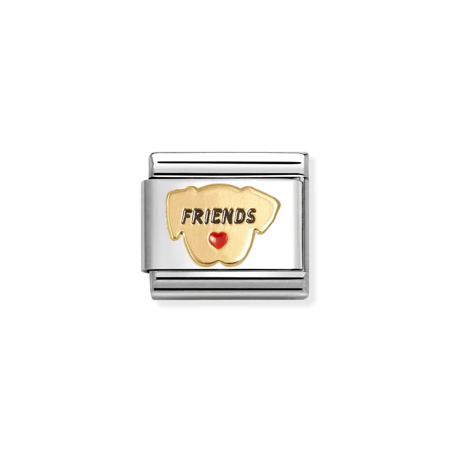 Nomination Classic Gold and Enamel Friends Dog Charm. Item code 030285/69