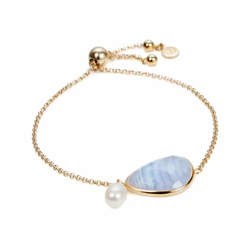Jersey Pearl Sorel Blue Lace Agate Bracelet