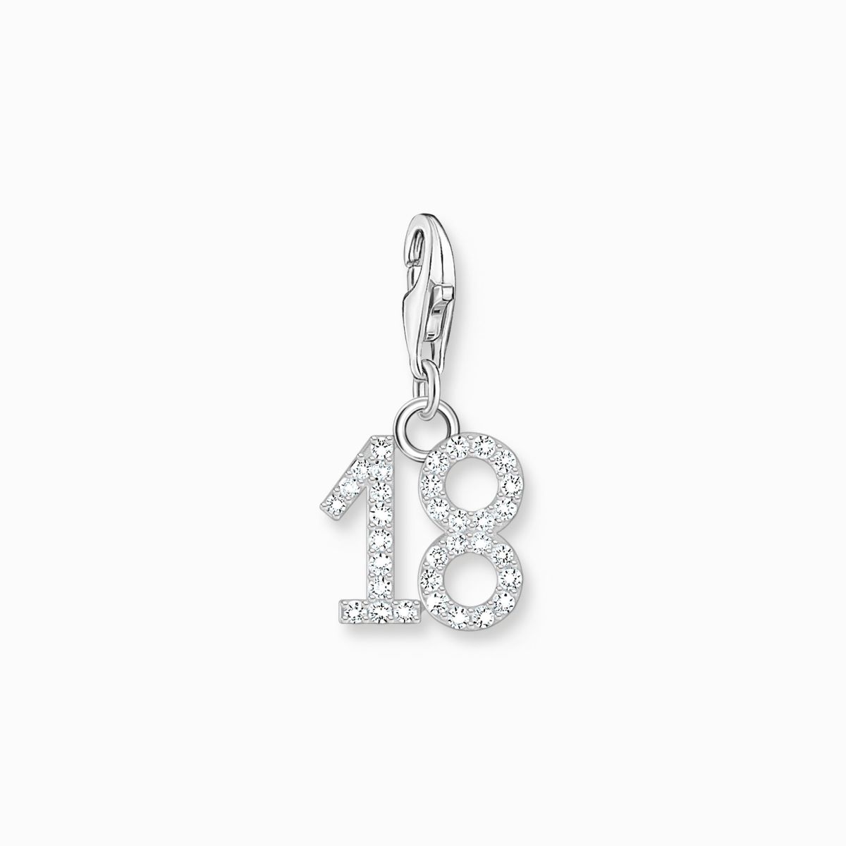 Thomas Sabo Charm Pendant - Silver and White Zirconia 18 Charm - 2134-051-21