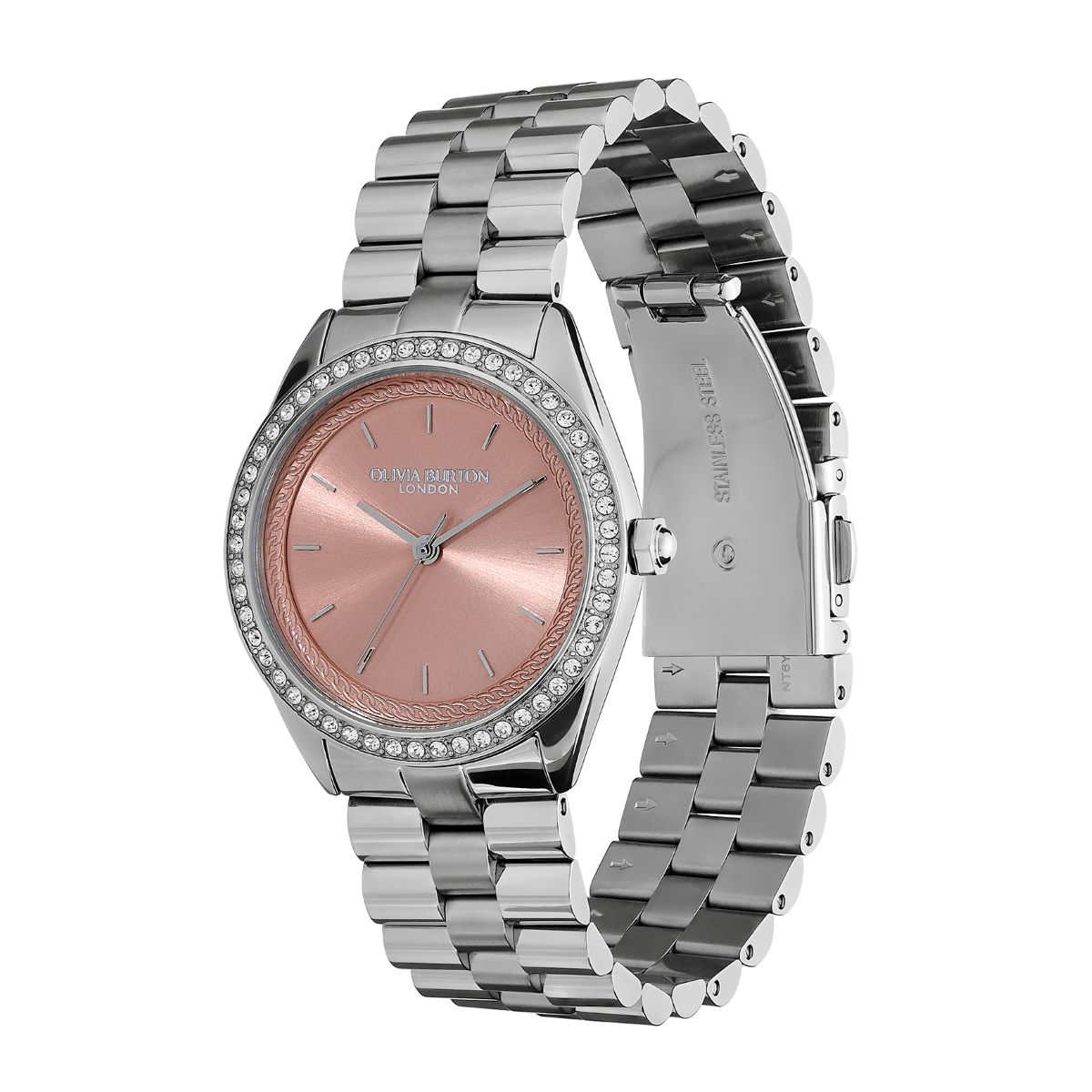 Olivia Burton Sports Luxe Mellow Rose and Silver Bracelet Watch - 24000134