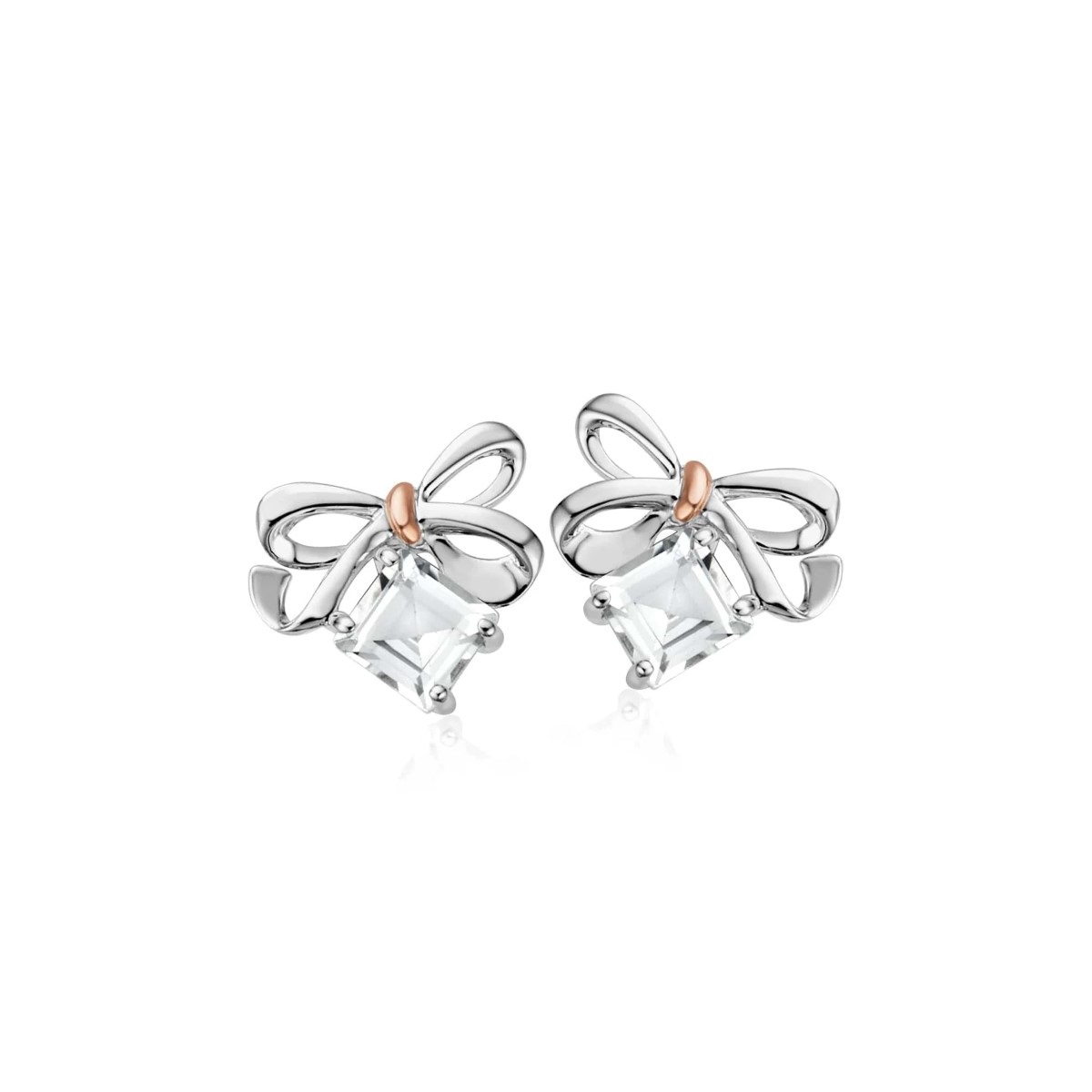 Clogau Christmas Bow Silver Stud Earrings 3SCGS0715