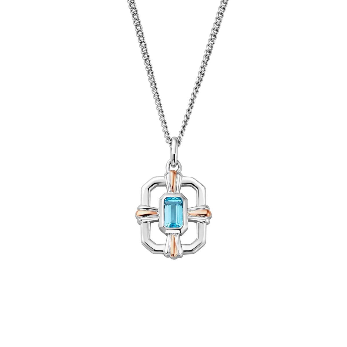 Clogau Enchanted Gateways Silver and Swiss Blue Topaz Pendant - 3SEGW0728