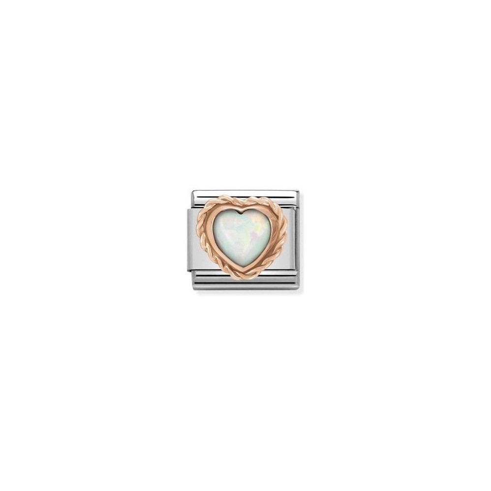 Nomination Classic Stones Heart Charm - Rose Gold and White Opal 430509_22