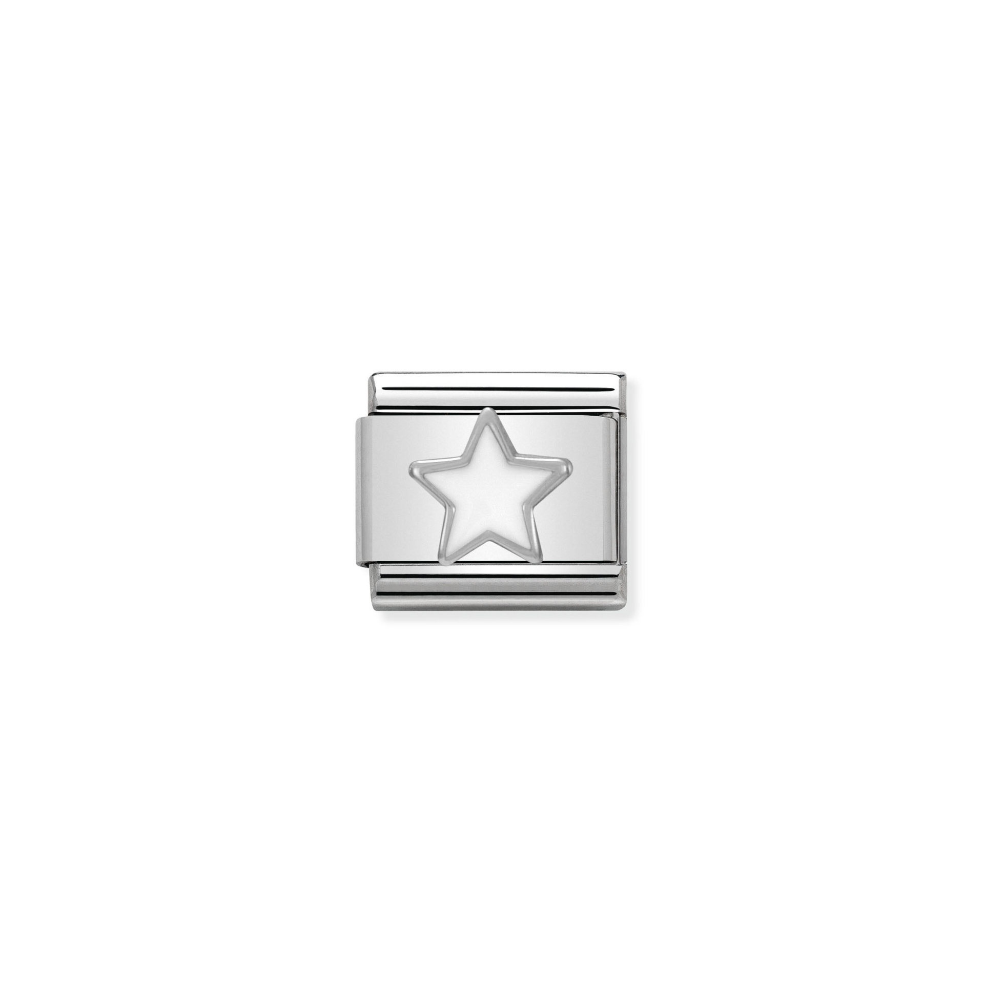 NOMINATION Composable Classic SYMBOLS in stainless steel , enamel and silver 925 White Star 330202_04
