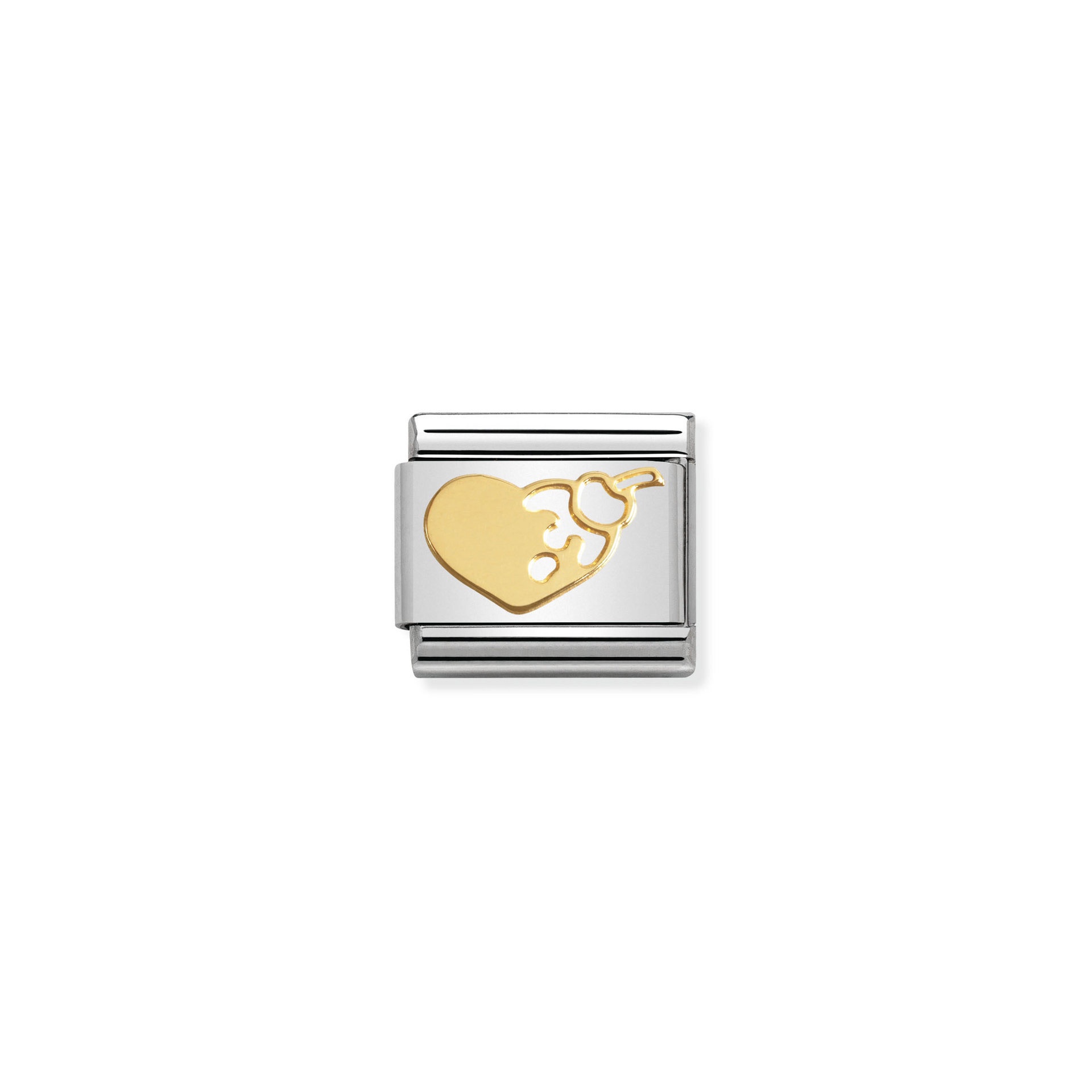 NOMINATION Composable Classic SYMBOLS and steel and 18k gold cookie heart 030162_04