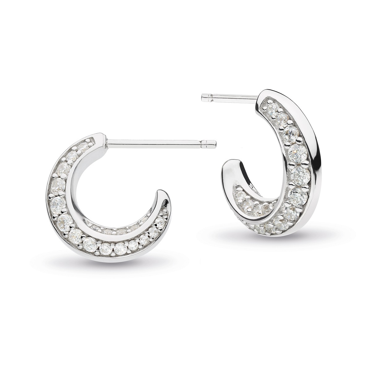 Kit Heath Bevel Cirque Zirconia Semi-Hoop Stud Earrings 
3151CZ