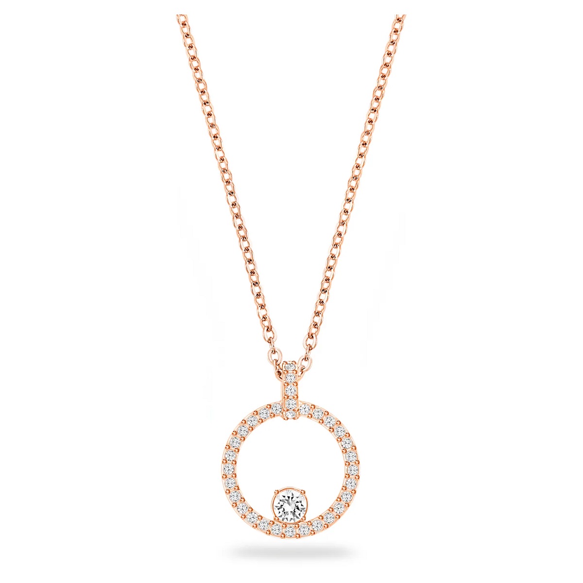 Swarovski Creativity Circle Pendant, White, Rose Gold Plating 5202446
