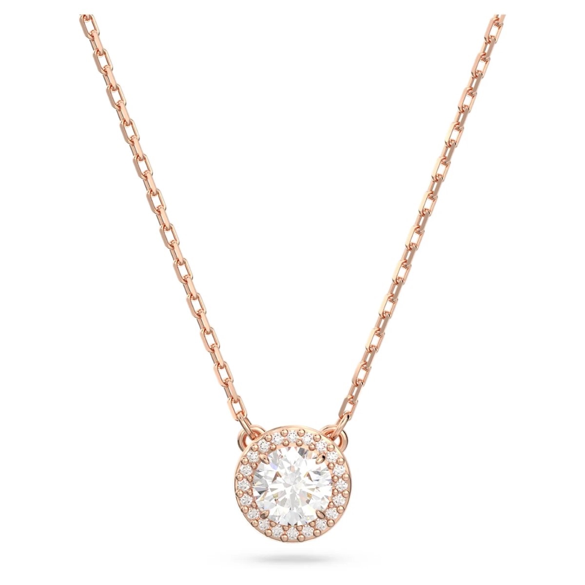 Swarovski Constella Pendant Round Pavé - White with Rose Gold Tone Plating 5636272