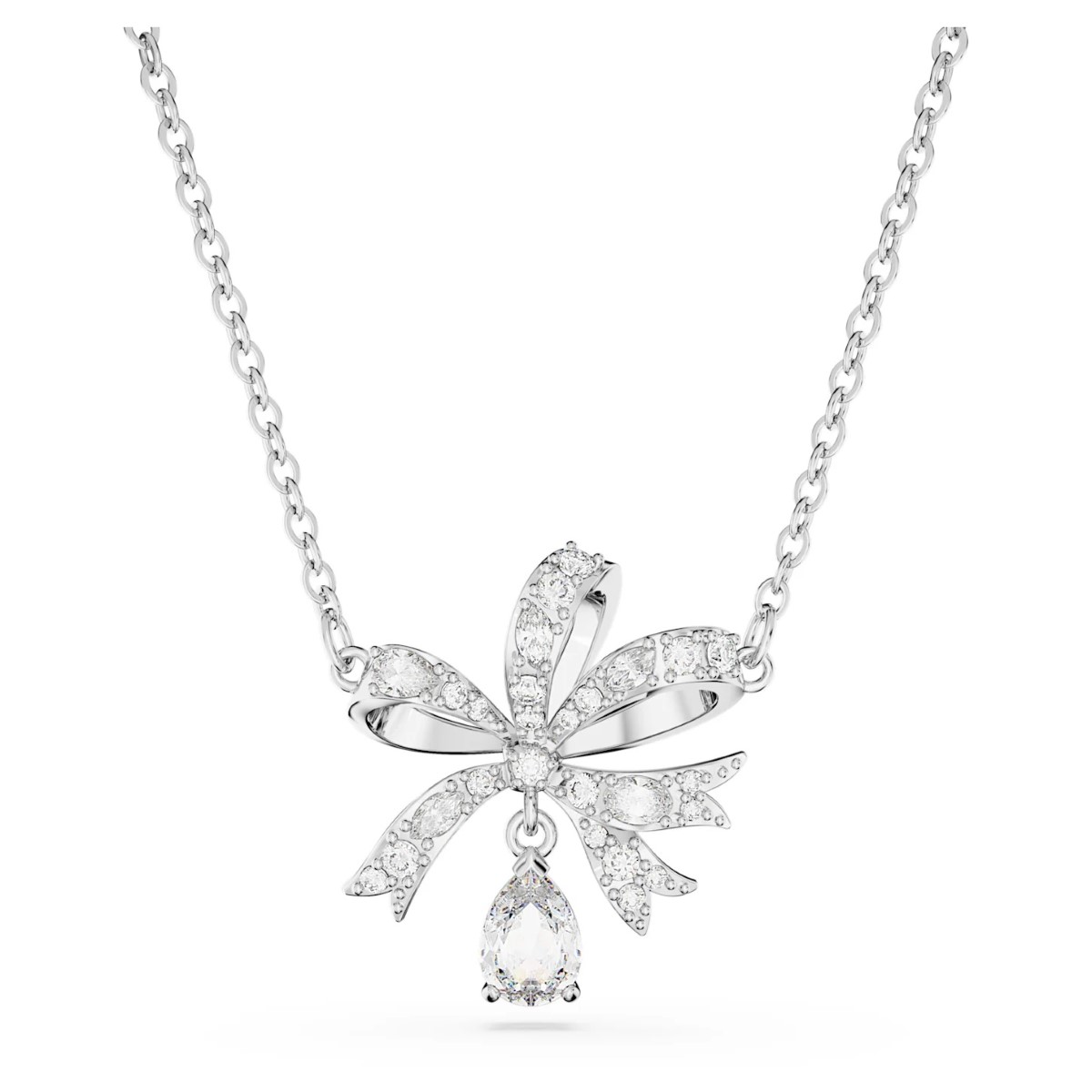 Swarovski Volta Small Bow Necklace - White with Rhodium Plating 5647583