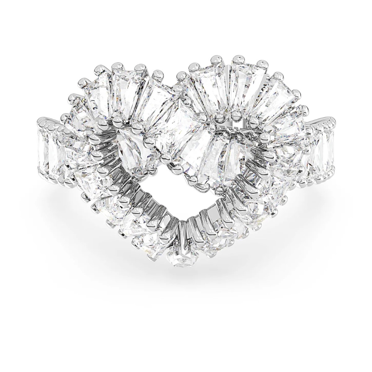 Swarovski Matrix Ring - White with Rhodium Plating