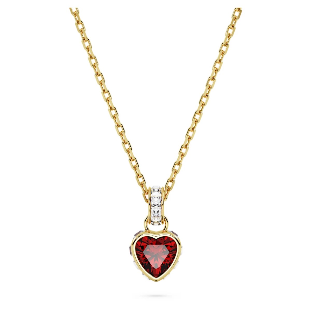 Swarovski Stilla Heart Pendant Necklace - Red with Gold Tone Plating 5648750