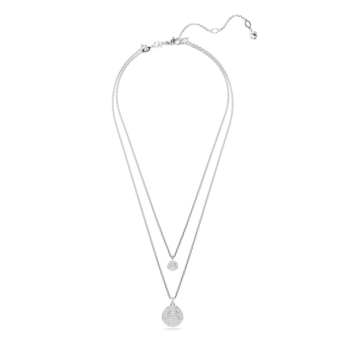 Swarovski Meteora Layered Pendant - White with Rhodium Plating 5684244