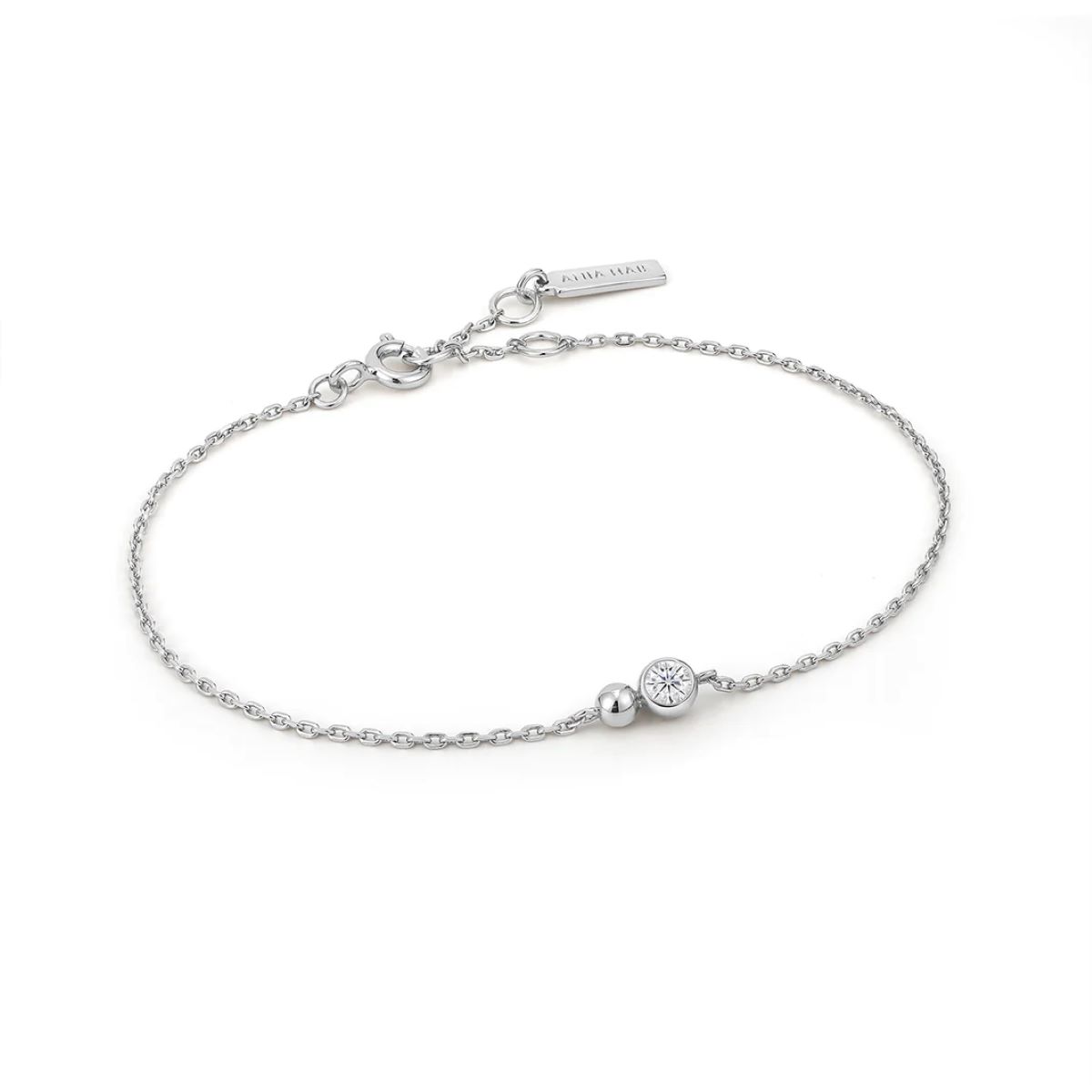 Ania Haie Silver Orb Sparkle Chain Bracelet - B045_01H_CZ
