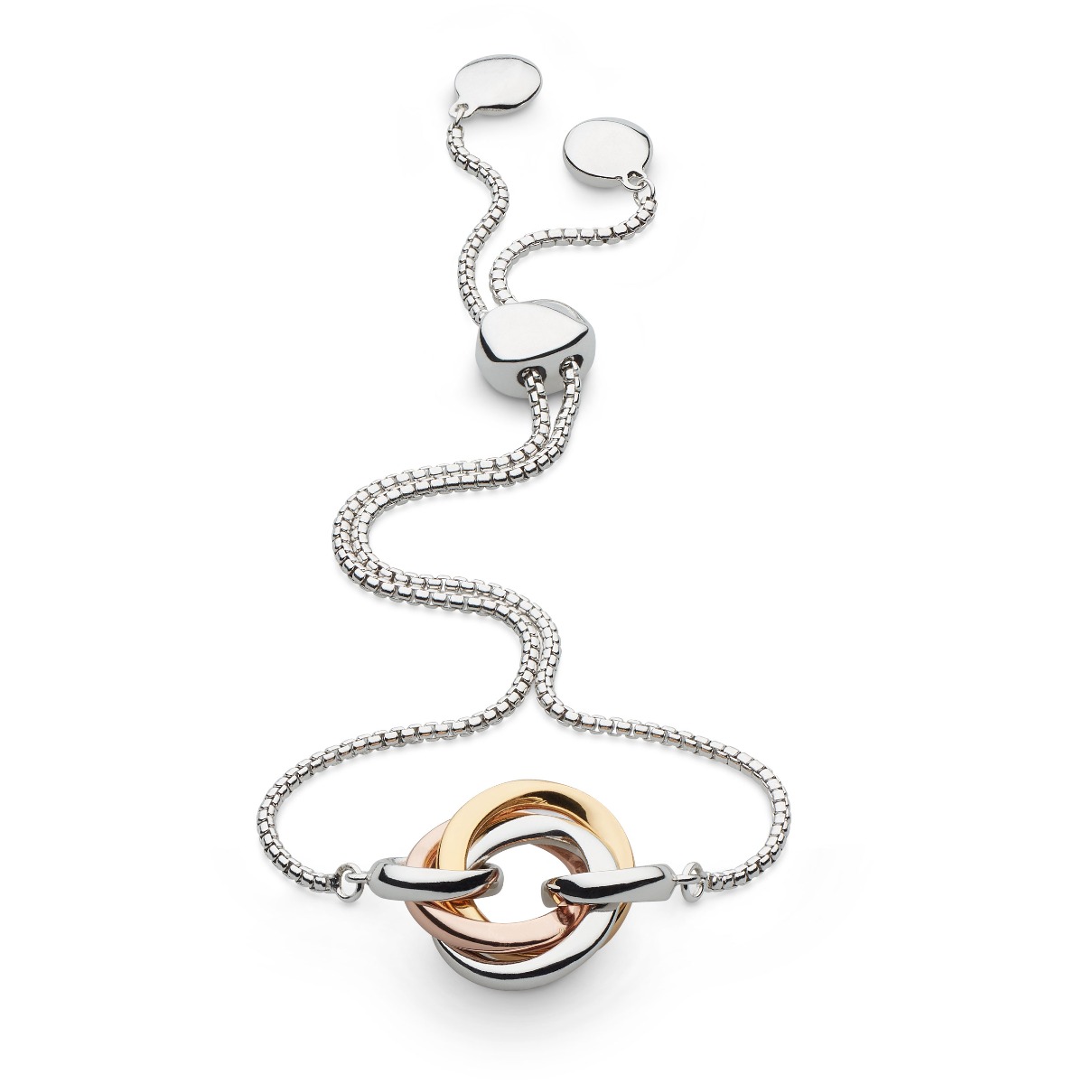 Kit Heath Bevel Trilogy Gold and Rose Gold Toggle Bracelet 7169GRG