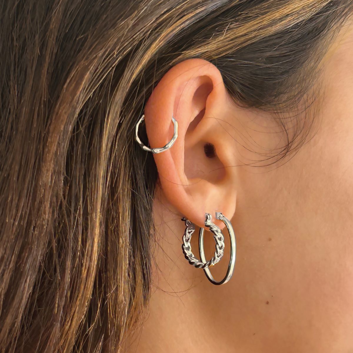 Sarah Alexander Bora Bamboo Huggie Earrings