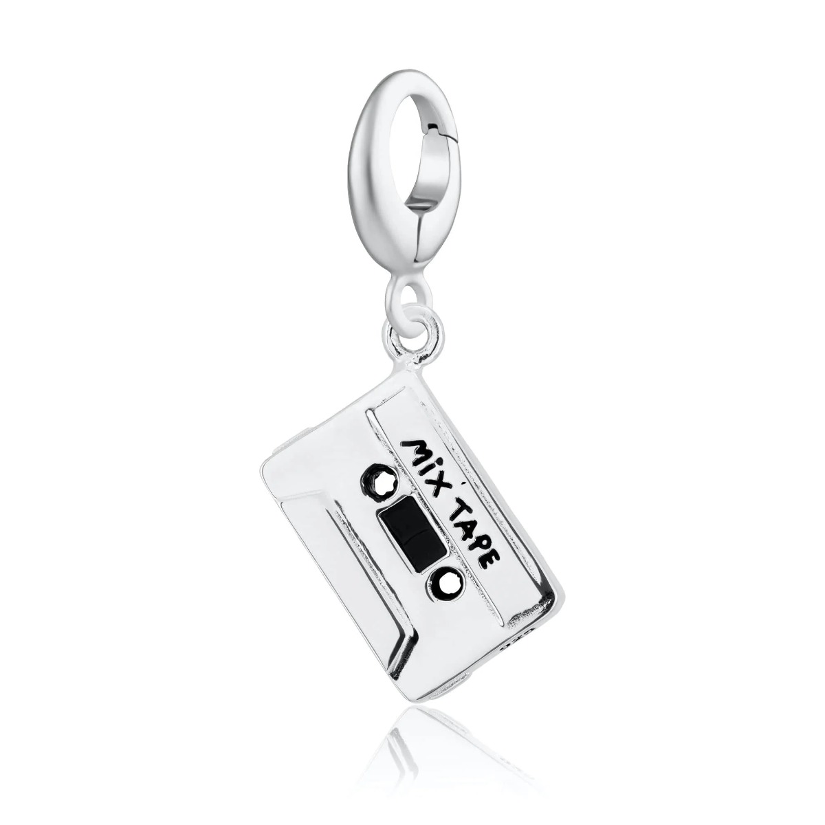 Lily Charmed Cassette Tape Charm Silver - item number CSTAPE