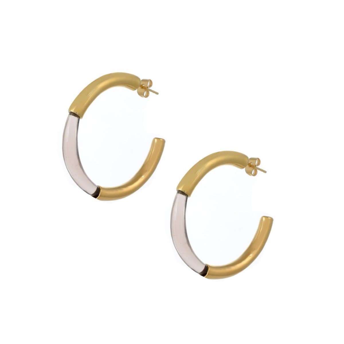 Shyla London Chunky Hoop Earrings - Champagne
