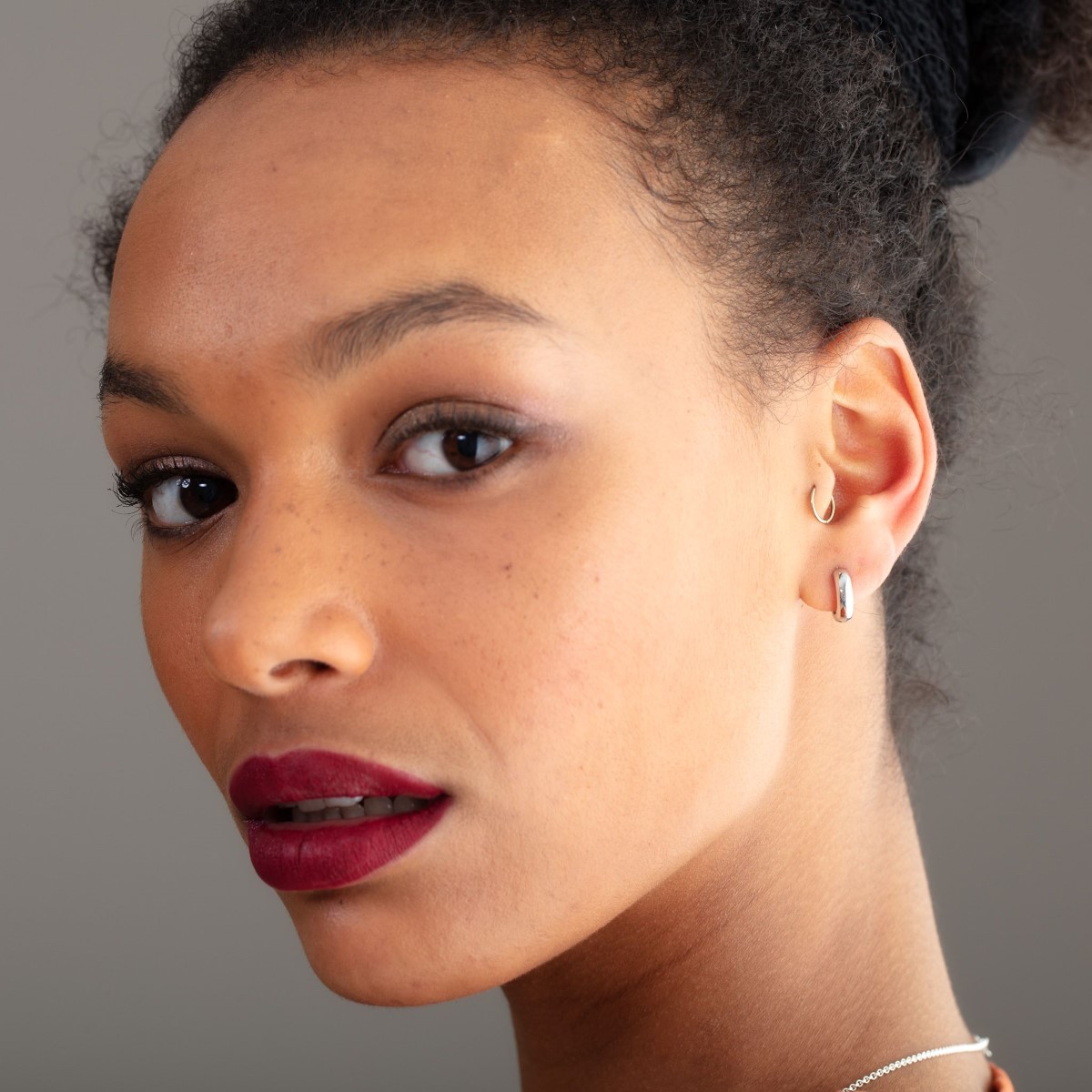 Scream Pretty Chunky Huggie Hoop Earrings - Silver SPS-272