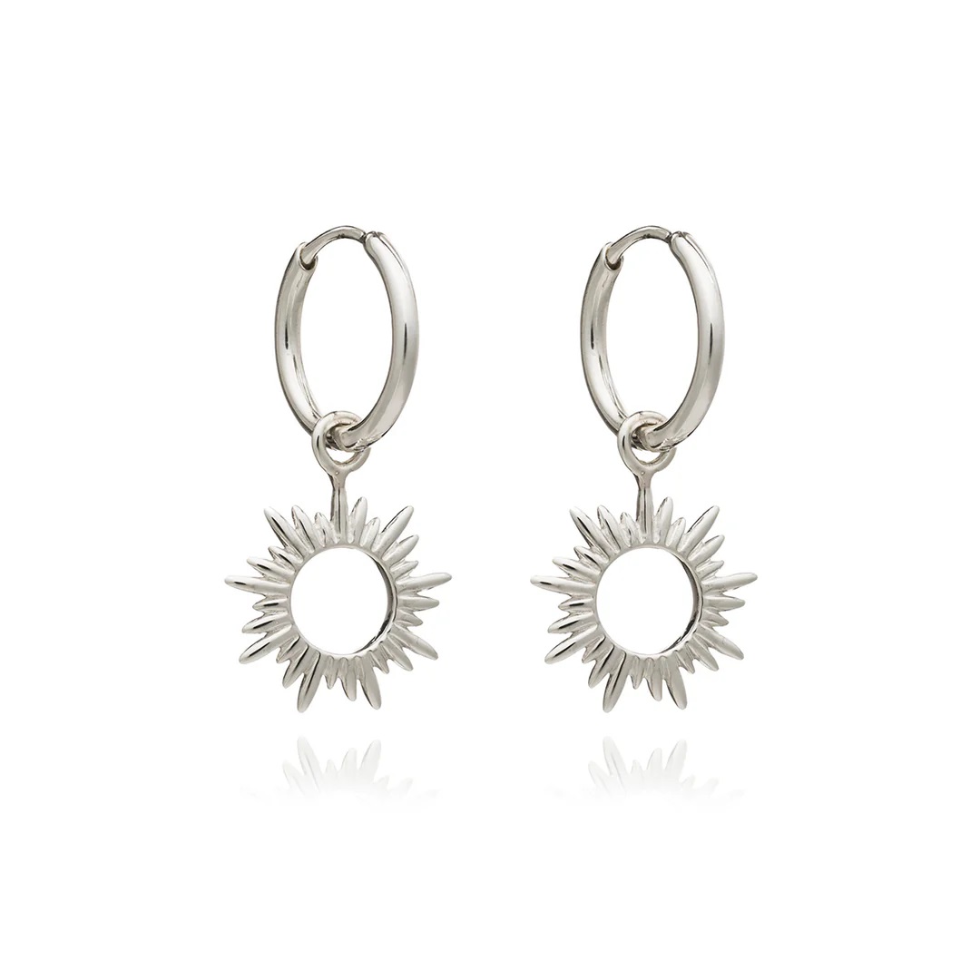 Rachel Jackson Eternal Sun Mini Hoop Earrings Silver CNE15S