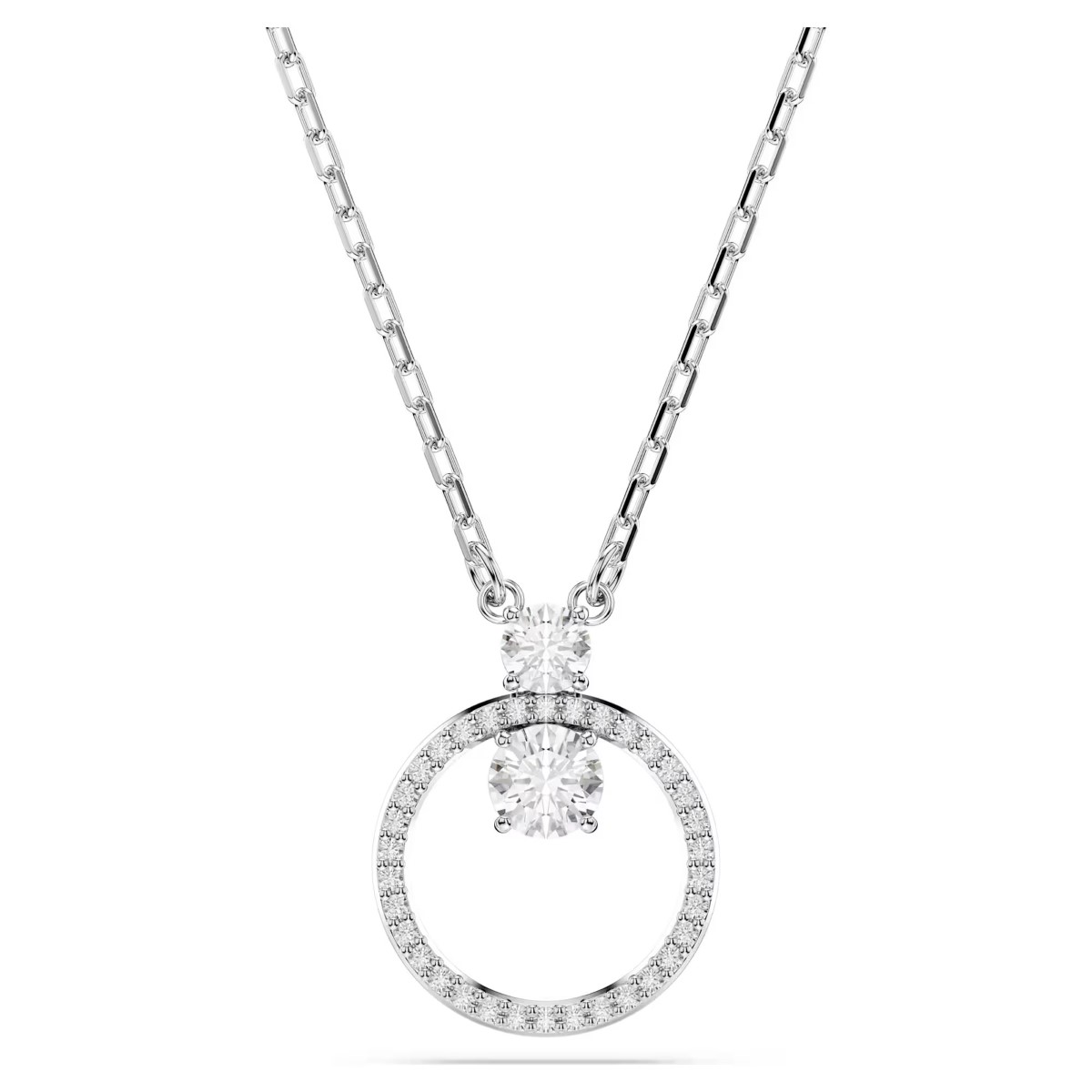 Swarovski Constella Round Cut Pendant - White with Rhodium Plating 5692261