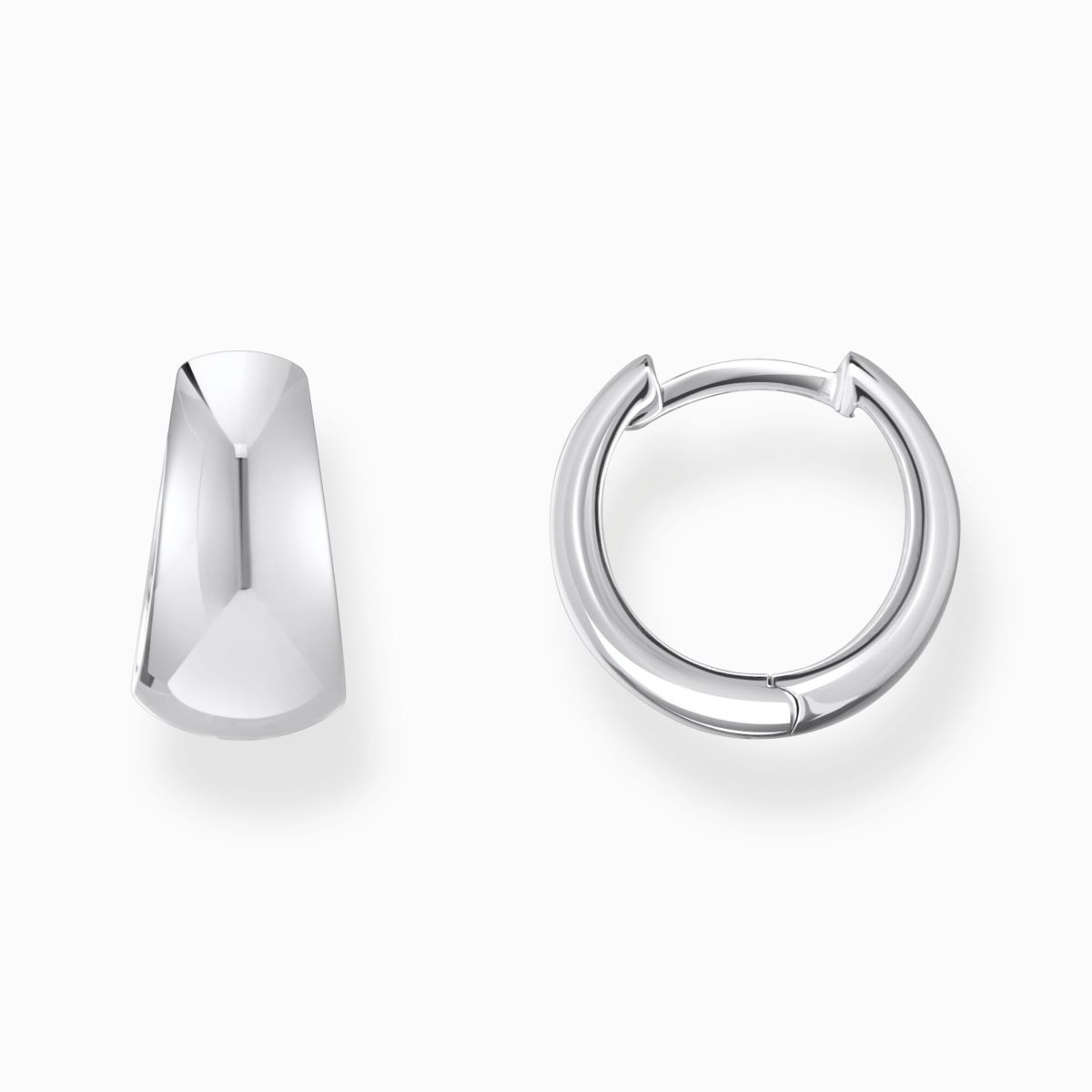 Thomas Sabo Silver Classic Hoop Earrings Chunky Trapezoidal Shape - CR740-001-21