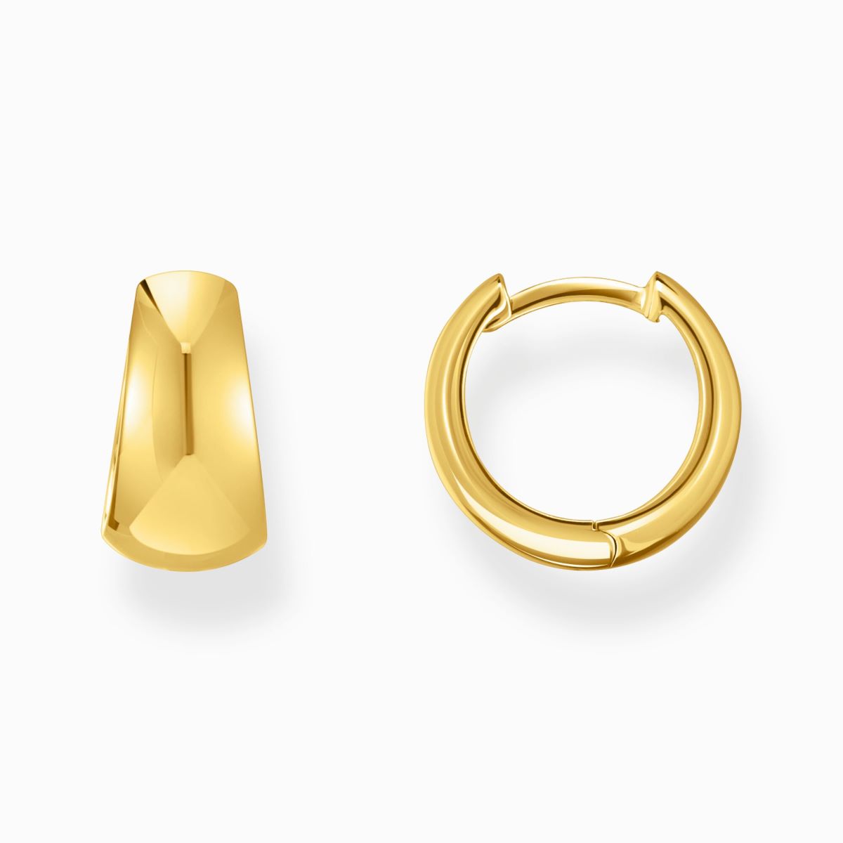 Thomas Sabo Gold Plated Classic Hoop Earrings Chunky Trapezoidal Shape - CR740-413-39