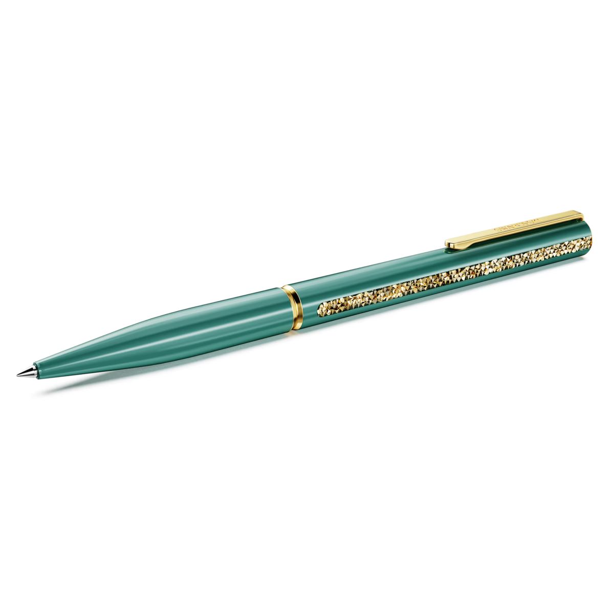 Swarovski Crystal Shimmer Glide Ballpoint Pen - Green Lacquered Gold Tone Plated - 5707708