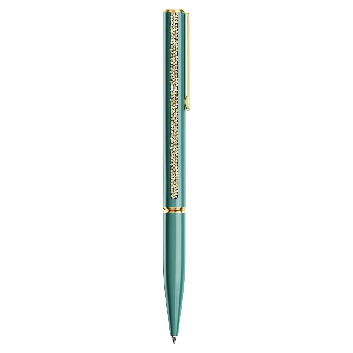 Swarovski Crystal Shimmer Glide Ballpoint Pen - Green Lacquered Gold Tone Plated - 5707708