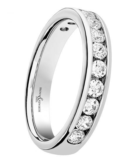 Brown & Newirth White Gold Channel Set Diamond Half Eternity Ring