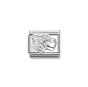 Nomination Classic Silver Plain and Zirconia Raised Hearts Charm 330304/47