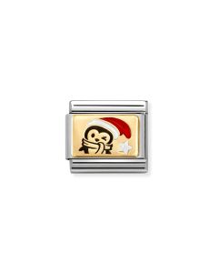 Nomination Classic Gold Penguin Santa Hat Charm 030289_13