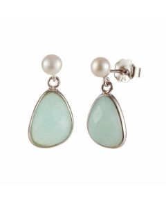 Jersey Pearl Sorel Aquamarine Silver Drop Earrings