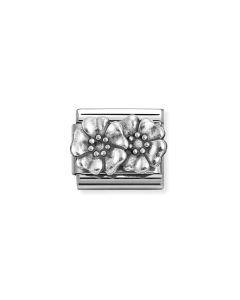 Nomination Silver Oxidised Two Flowers Charm. Item Code 330101/73