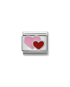 Nomination Classic Silver Overlap Pink and Red Heart Charm 330202_16