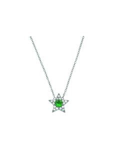 Amelia Scott Celeste Mini Star Silver Necklace in Emerald Green AS22SGN09