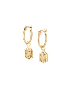 Daisy  Est&eacute;e Lalonde Sunburst Shield Charm Earrings - Gold ELE15_GP