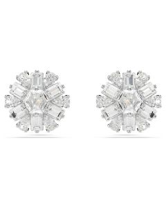 Swarovski Idyllia Snowflake Stud Earrings - White with Rhodium Plating 5691483