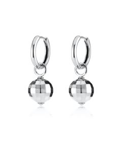 Scream Pretty Disco Ball Hoop Earrings - Silver