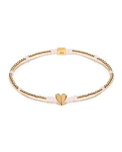 Annie Haak Sweet Pea Gold Bracelet - Heart Charm - B2712-17
