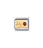 Nomination Classic Ruby July Birthstone Charm Gold