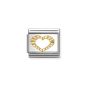 Nomination Classic Gold Etched Open Heart Charm 030149_63