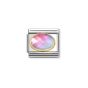 Nomination Classic Faceted Oval Stone 18k Gold - Pink Blue 030612/035