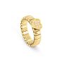 Nomination Extension Style Ring - Stainless Steel Yellow Gold Zirconia Heart