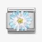 Nomination Composable Classic Symbols - Sterling Silver Enamel and Cubic Zirconia Light Blue Flower