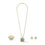Coeur De Lion Necklace Amulet Spikes Square Aventurine Gold Green - 1200100516