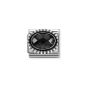 Nomination Classic Silver Faceted Zirconia Beaded Oval Charm  - Black 330607/011