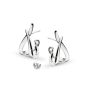 Kit Heath Entwine Twine Twist Semi Hoop Silver Stud Earrings 40224RP